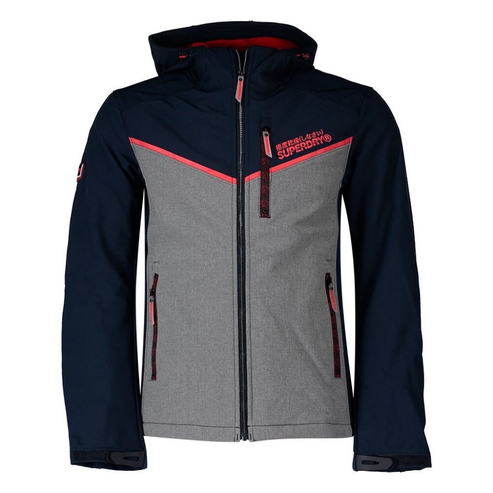 Superdry Hooded Paralex Spring Jacket, Blue Red, Men's Medium